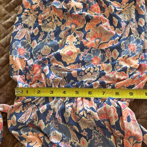 Lilly Pulitzer Tia Iris Blue Pink Werk It Jersey Strapless Pant Jumpsuit Sz XXS - Picture 8 of 11